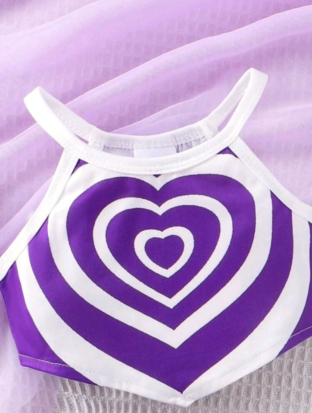 Baby Girl Asymmetrical Heart Print Cami Top And Purple Shorts With Pockets Outfits. shop baebeboo.com